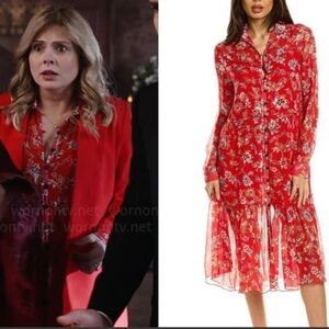 Rag & Bone Red Floral Sheer Dress - Size M, Brand New with No Tag